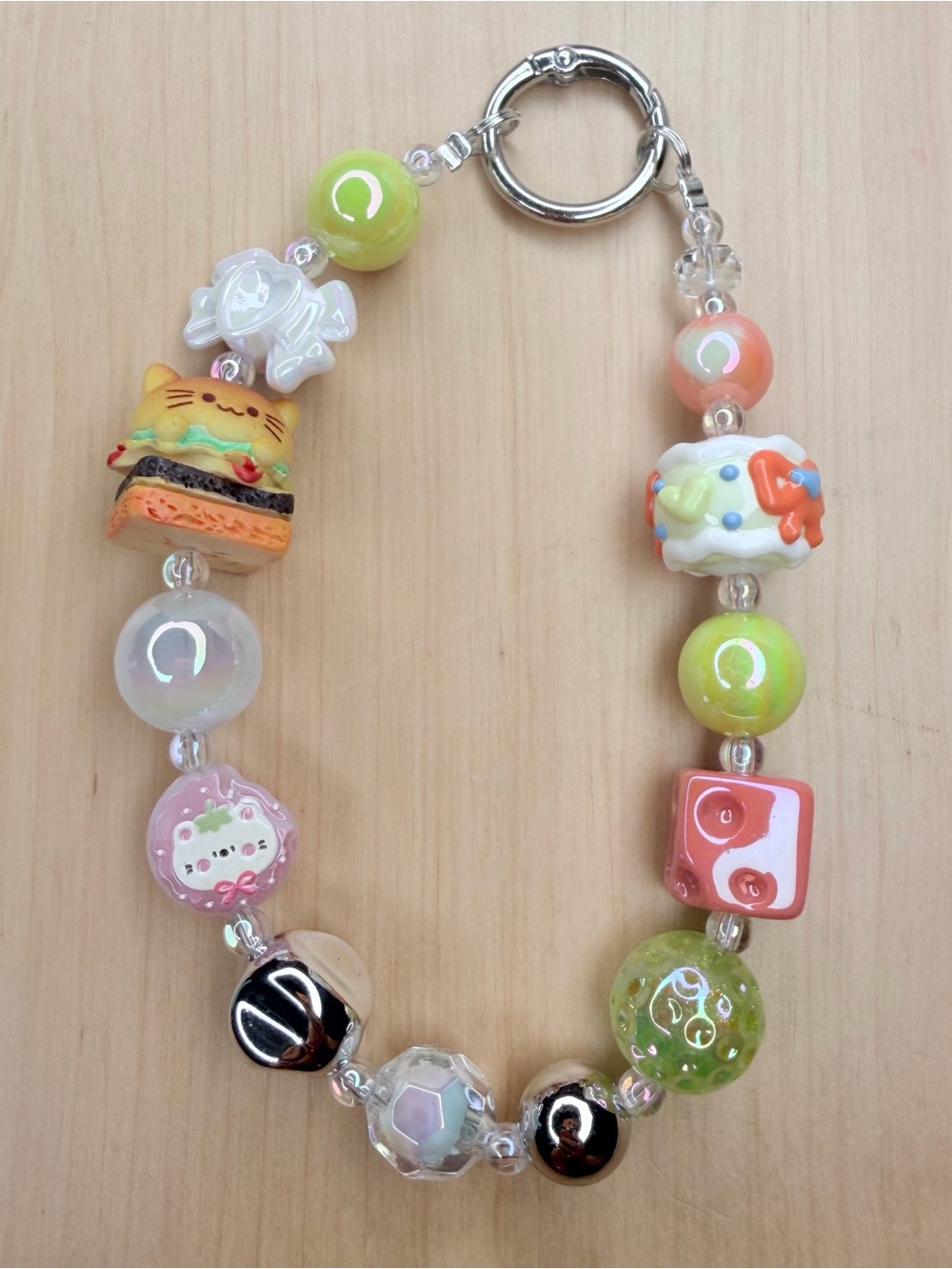 Hello Kitty Burger- Handmade Phone Chain or Bag Charm- Sanrio, Kawaii vibes
